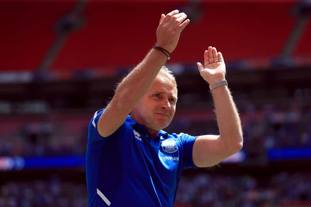 Paul Simpson was a happy manager (Bradley Collyer/PA)
