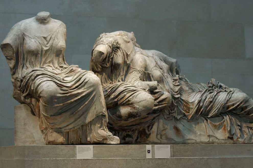 A Sections of the Parthenon Marbles in London’s British Museum (Matthew Fearn/PA)