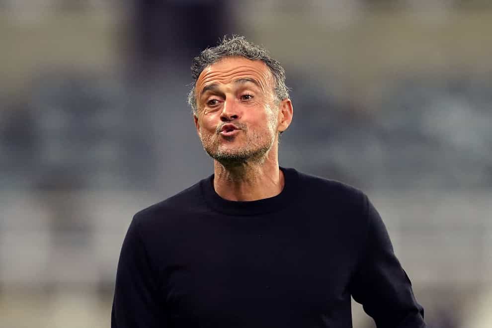 Paris Saint-Germain manager Luis Enrique during the UEFA Champions League Group F match at St. James’ Park, Newcastle upon Tyne. Picture date: Wednesday October 4, 2023.