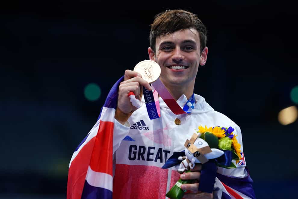 Tom Daley with his bronze medal in Tokyo (Adam Davy/PA)