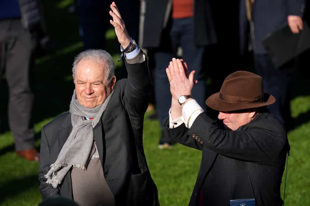 Michael Buckley (left) and Nicky Henderson following Constitution Hill’s Champion Hurdle victory (Tim Goode/PA)