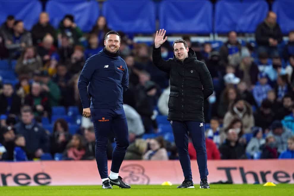Chesterfield assistant manager Danny Webb (left) saw his side beat Leyton Orient (Nick Potts/PA)