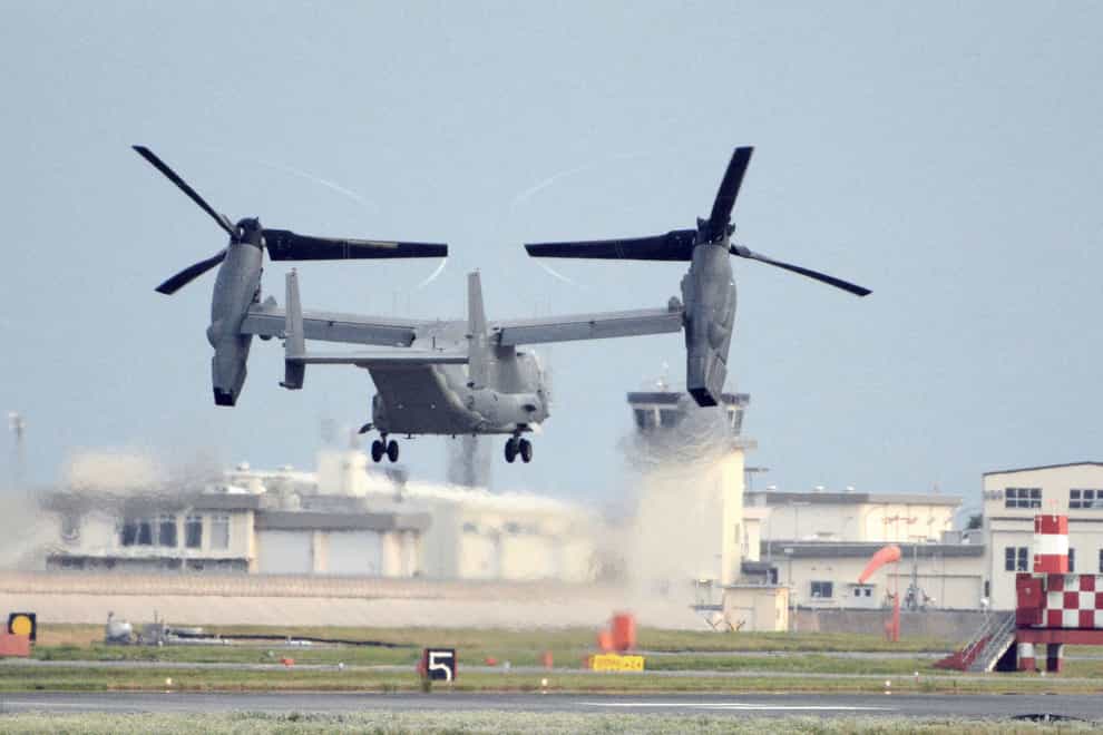 Divers have discovered wreckage and the remains of crew members from a US Air Force Osprey aircraft that crashed off south-western Japan last week (Kyodo News/AP)
