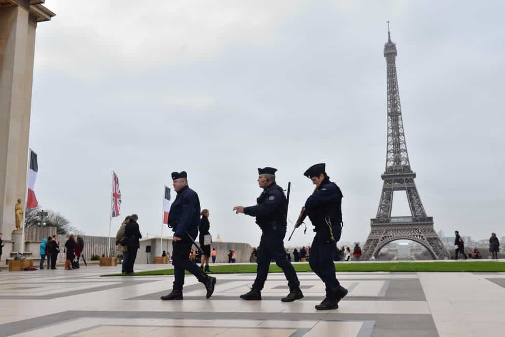 French police chased the in central Paris on Saturday (Victoria Jones/PA)