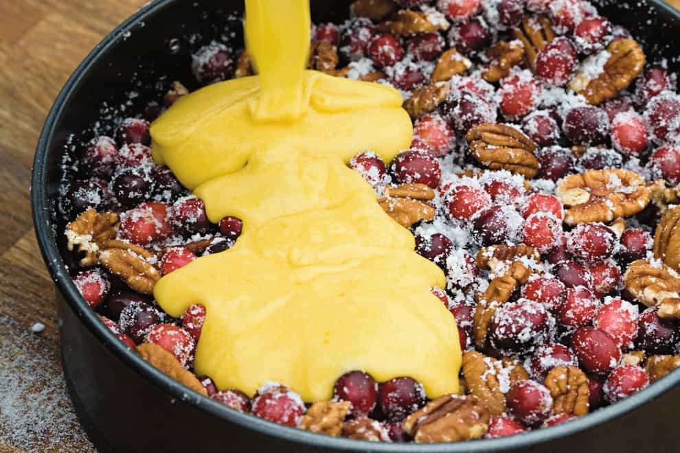 Cranberry tart with hot toffee sauce (Jonathan Buckley/PA)