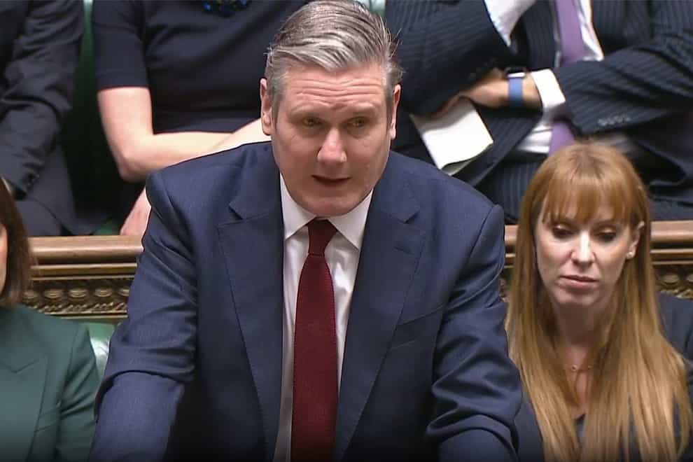 Labour leader Sir Keir Starmer speaks during Prime Minister’s Questions in the House of Commons (House of Commons/UK Parliament/PA)
