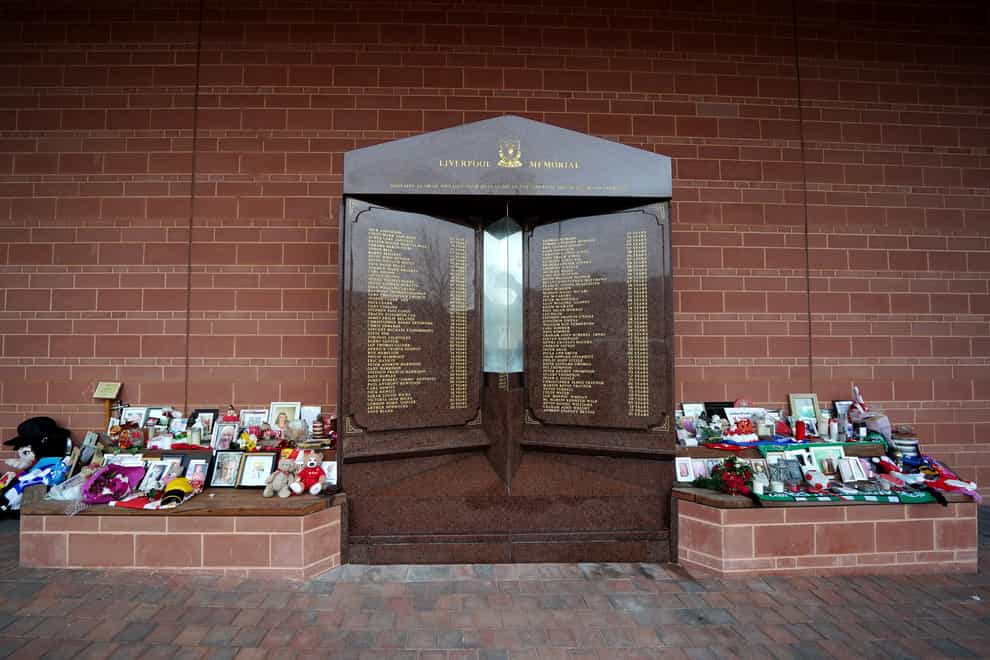 Anfield’s Hillsborough memorial (Peter Byrne/PA)