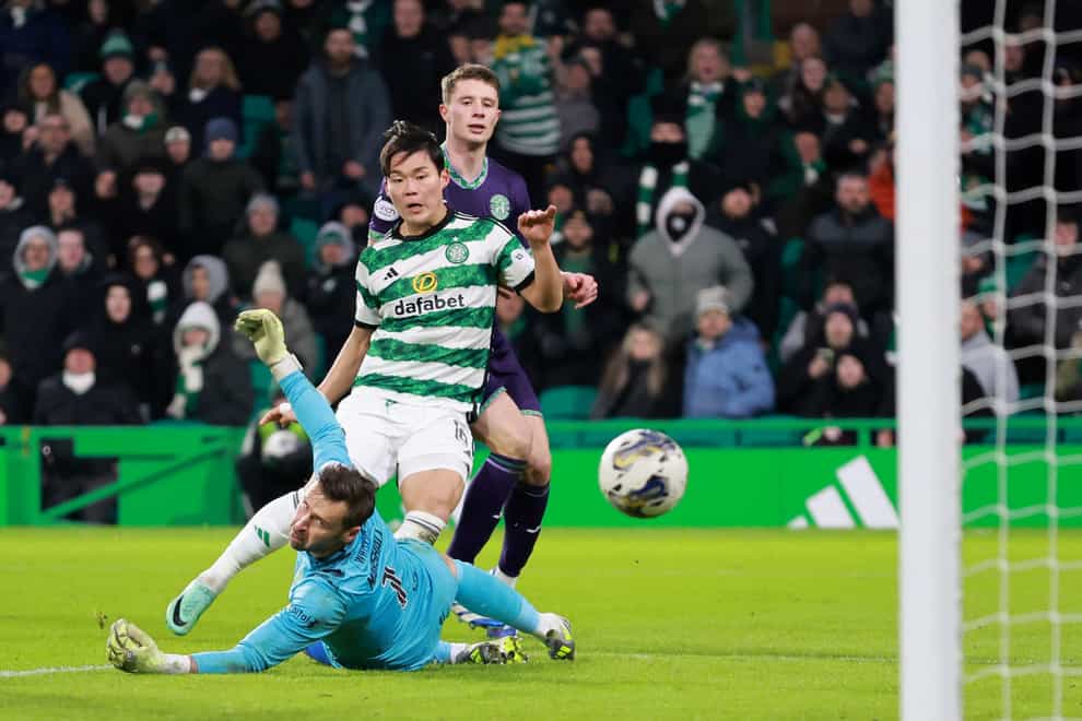 Oh Hyeon-gyu scores Celtic’s fourth goal (Steve Welsh/PA)