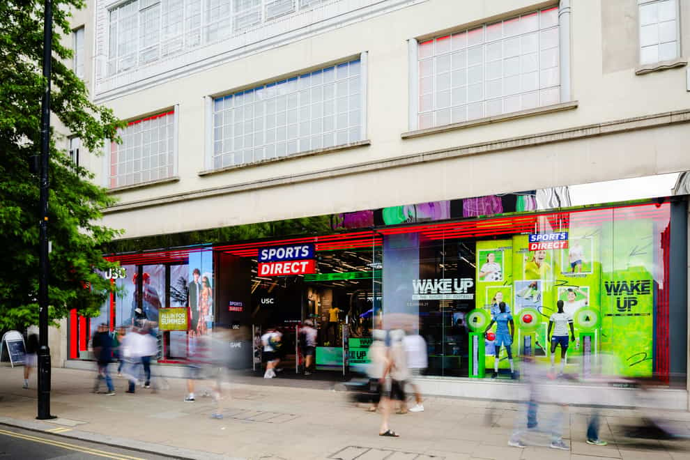 Sports Direct owner Frasers Group has revealed higher sales and profits (Frasers/PA)