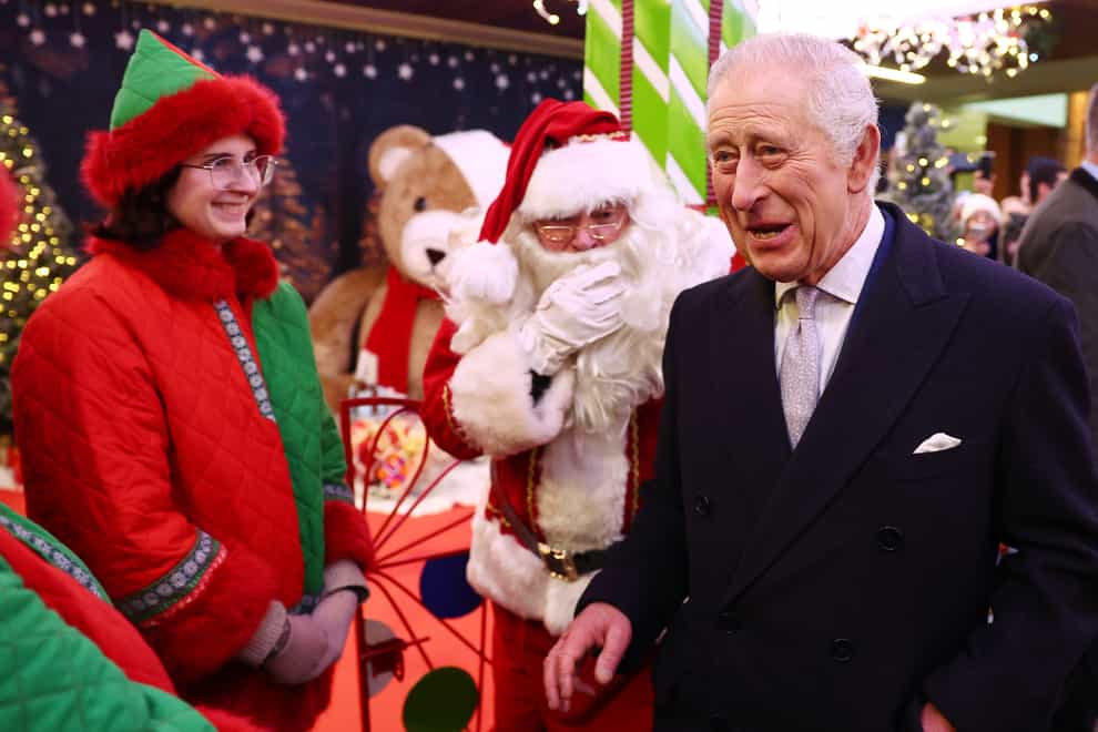 The King during a visit to Ealing Broadway Shopping Centre (Peter Nicholls/PA)