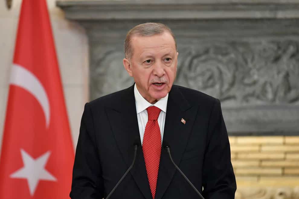 Mr Erdogan accused the West of Islamophobia (AP)