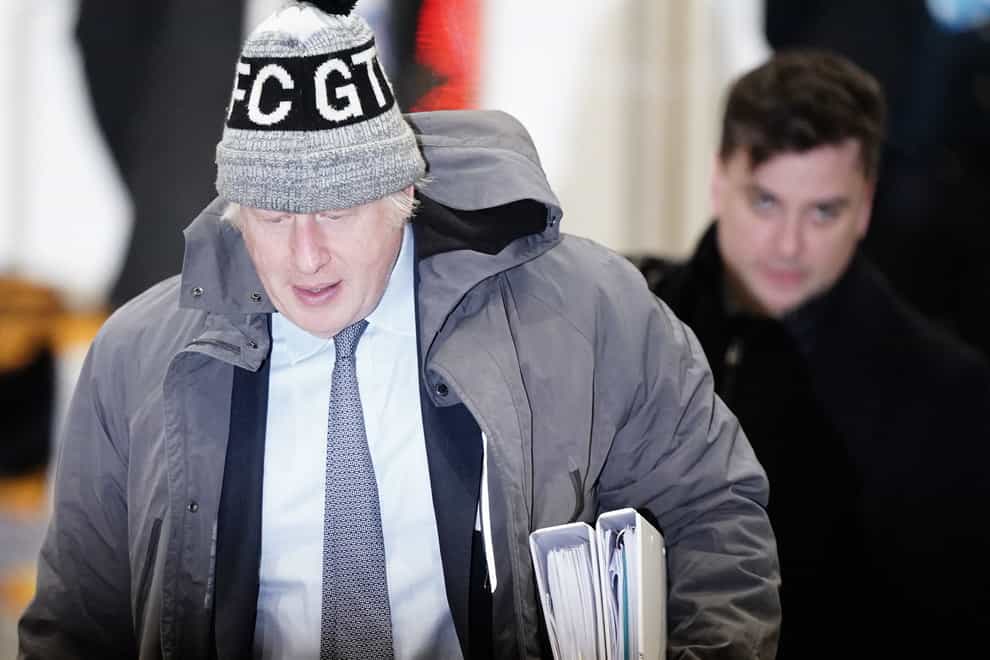 Former prime minister Boris Johnson after giving evidence to the Covid inquiry (Jordan Pettitt/PA)