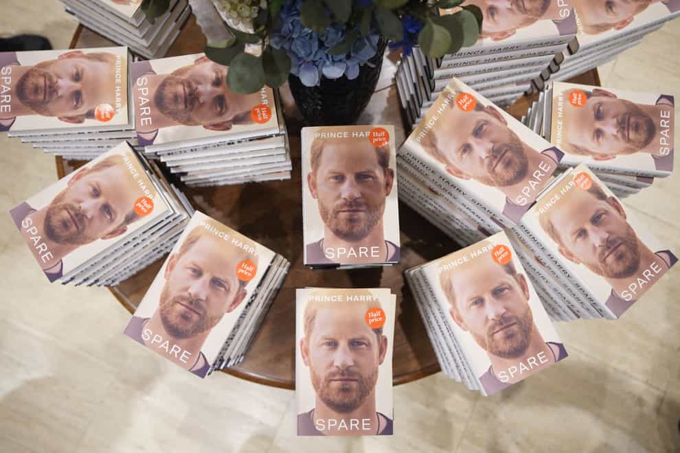 Copies of Spare by the Duke of Sussex (James Manning/PA)