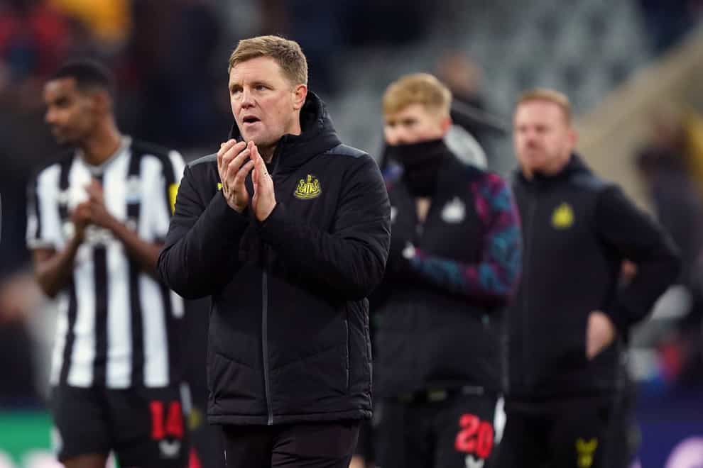 Newcastle head coach Eddie Howe was a disappointed man after seeing his side slip out of Europe (Mike Egerton/PA