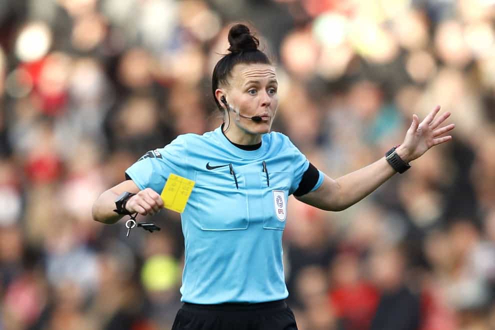 Rebecca Welch became a referee in 2010, balancing the role alongside her job in the NHS (Will Matthews/PA)