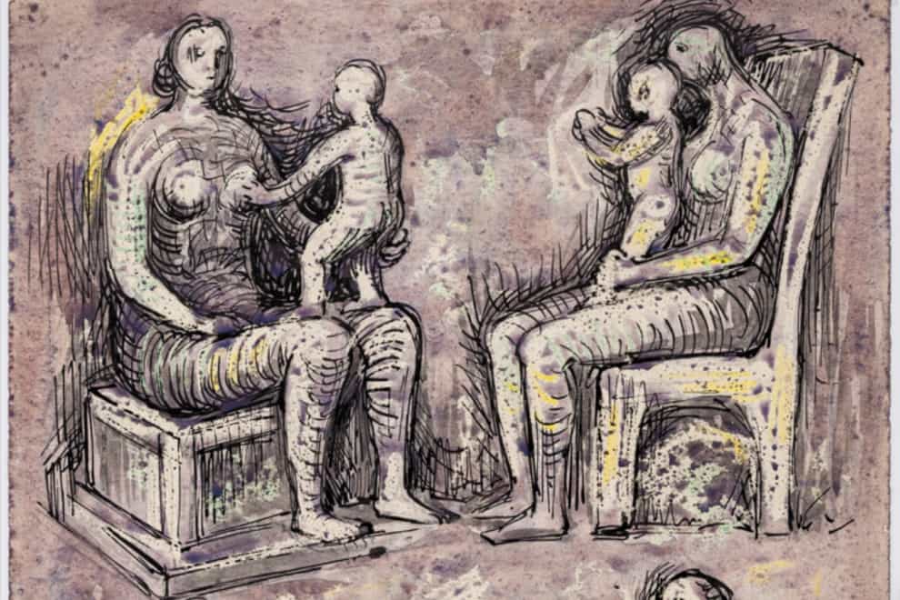 A newly-discovered drawing by British sculptor and artist Henry Moore sold at auction for £25,000 (Forum Auctions/PA)