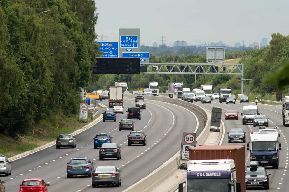 Smart motorways without a hard shoulder are three times more dangerous on which to break down than those that keep the emergency lane, new figures show (Steve Parsons/PA)