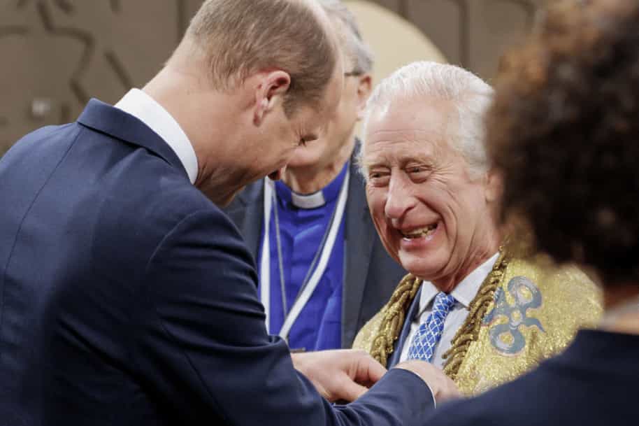 King Charles III and Prince William at the Coronation rehearsal in Westminster Abbey (BBC/PA)