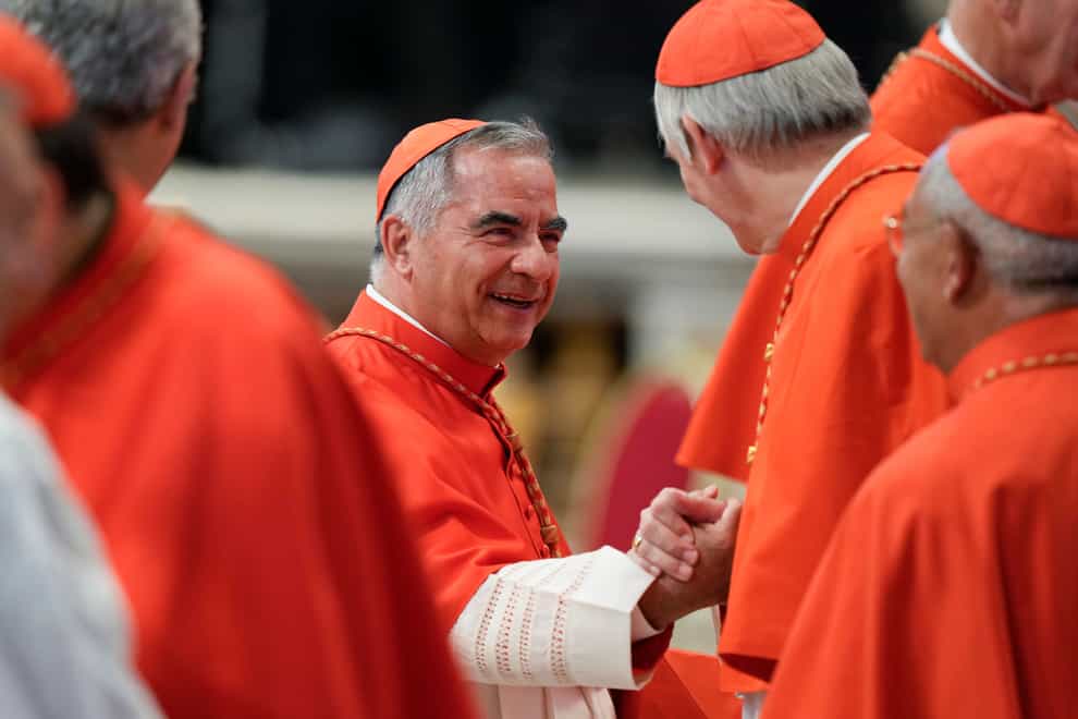 Cardinal Angelo Becciu is accused of embezzlement over a property deal (AP Photo/Andrew Medichini)