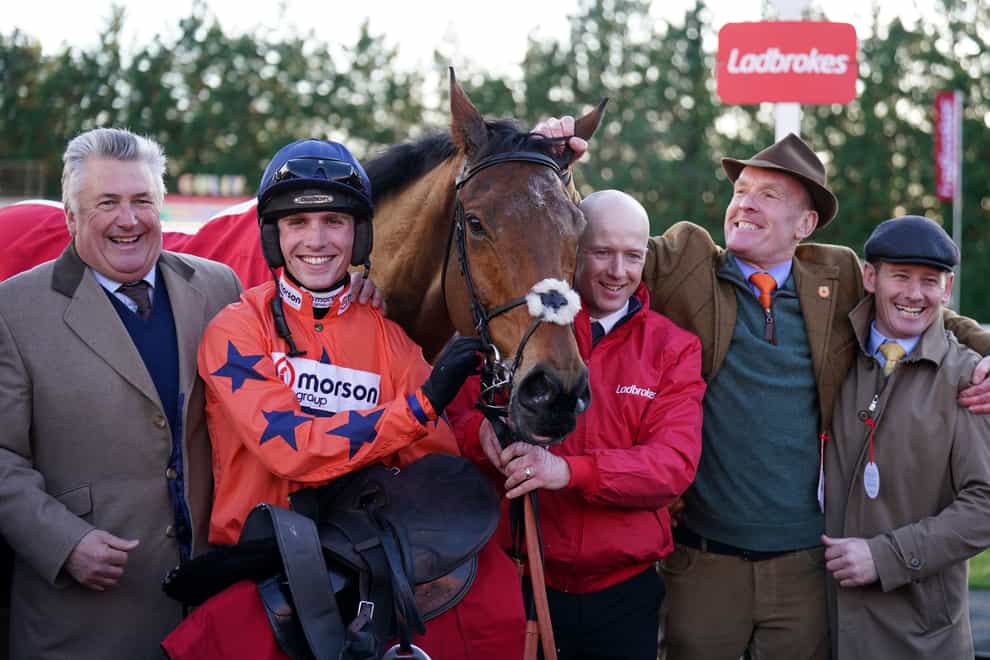 Paul Nicholls (left) with Bravemansgame after winning last year’s King George VI Chase (John Walton/PA)