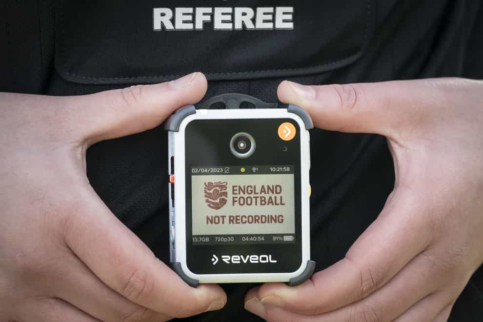 Body camera trials are ongoing to reduce the incidence of assaults on referees in the grassroots game (Danny Lawson/PA)