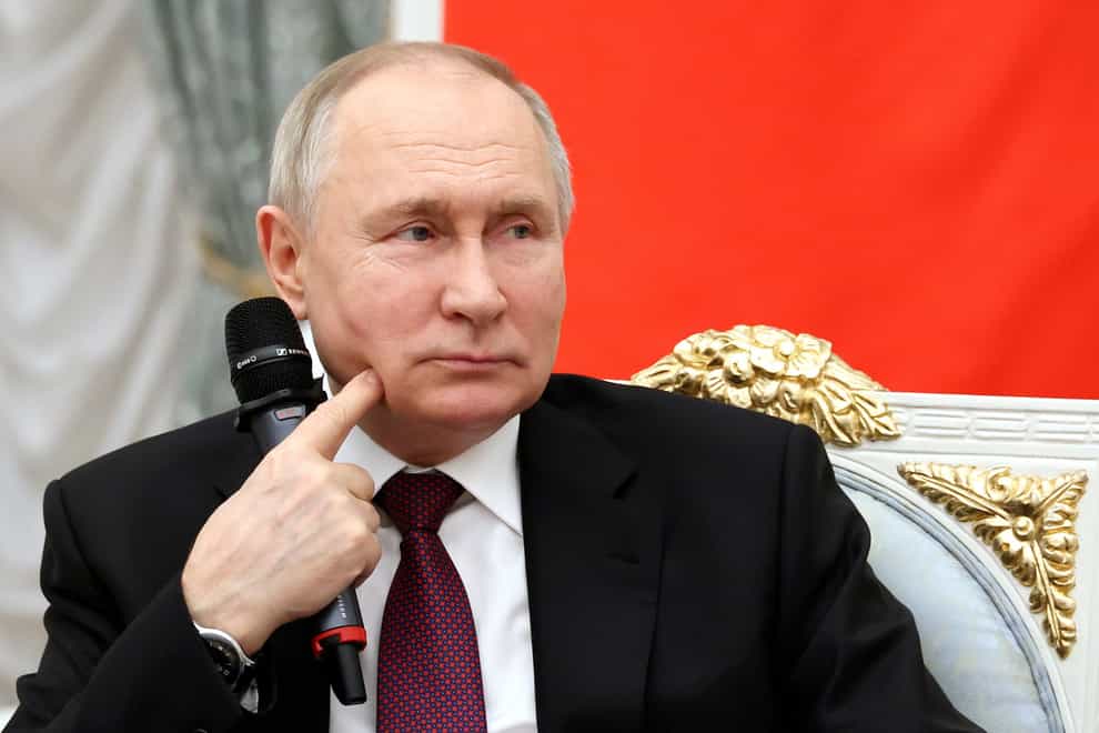 Russian President Vladimir Putin claimed his military has seized the initiative on the battlefield in Ukraine after repelling Kyiv’s counteroffensive and is well positioned to achieve Moscow’s goals (Mikhail Klimentyev/Sputnik/Kremlin Pool Photo via AP)