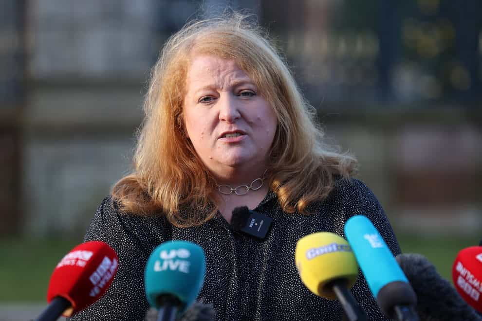 Alliance Party leader Naomi Long spoke to the media (PA)