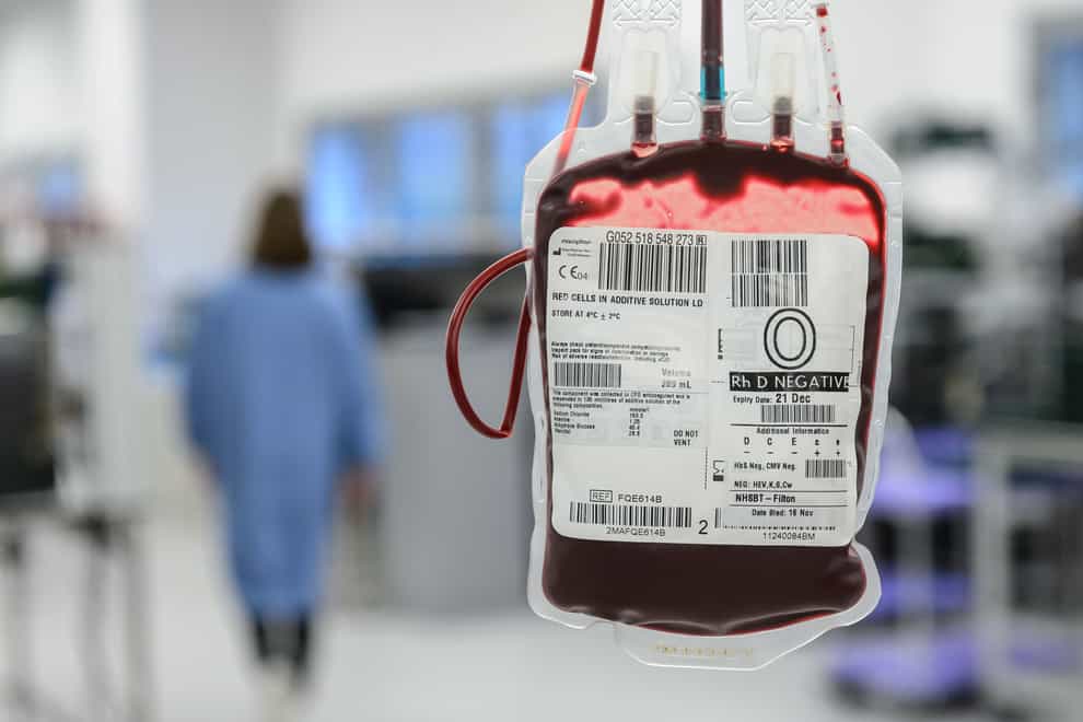 Blood is needed to help the NHS treat patients with cancer, blood disorders and those suffering medical trauma or undergoing surgery (NHS Blood and Transplant/PA)