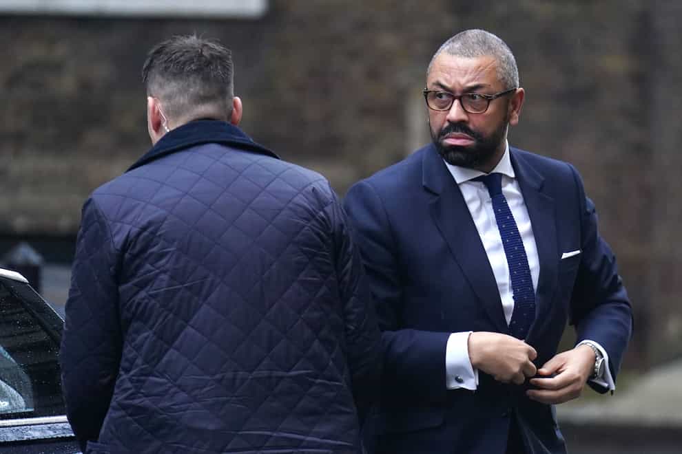 Home Secretary James Cleverly arriving in Downing Street (PA)
