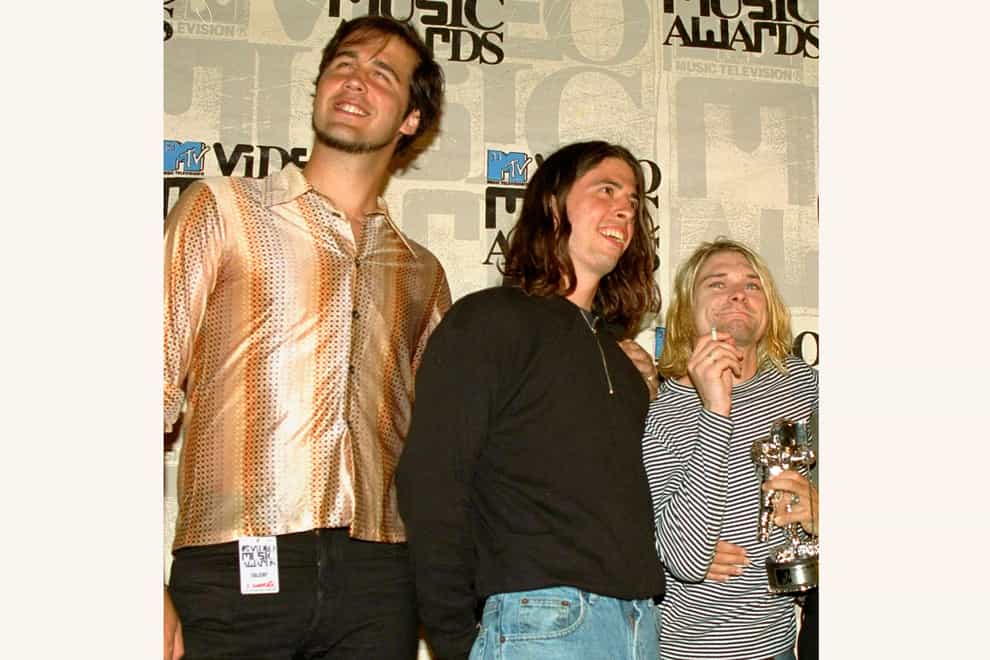 Nirvana band members Krist Novoselic, from left, Dave Grohl and Kurt Cobain (Mark J Terrill/AP, File)