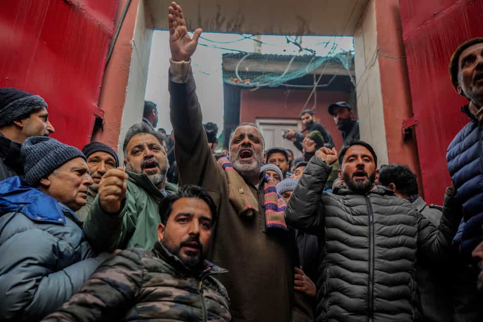 Supporters of Jammu Kashmir National Conference (AP Photo/Mukhtar Khan)