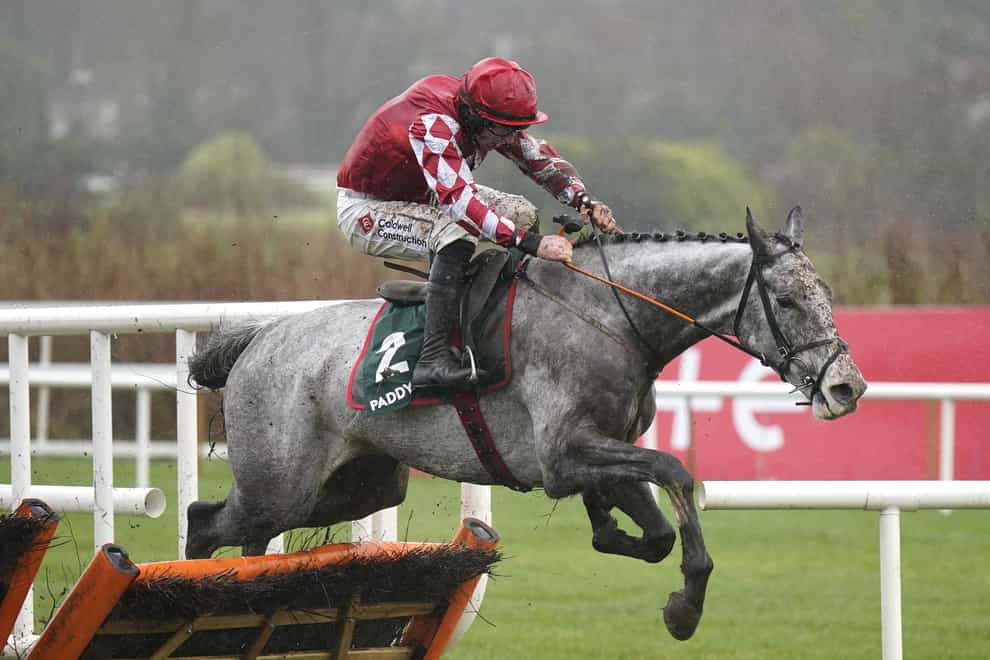 Caldwell Potter jumps the final flight at Leopardstown (Niall Carson/PA)