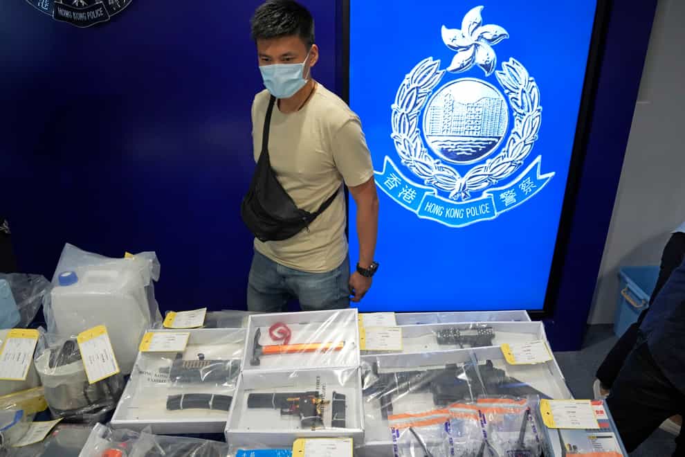 The plot aimed to plant bombs around Hong Kong, prosecutors said (AP)