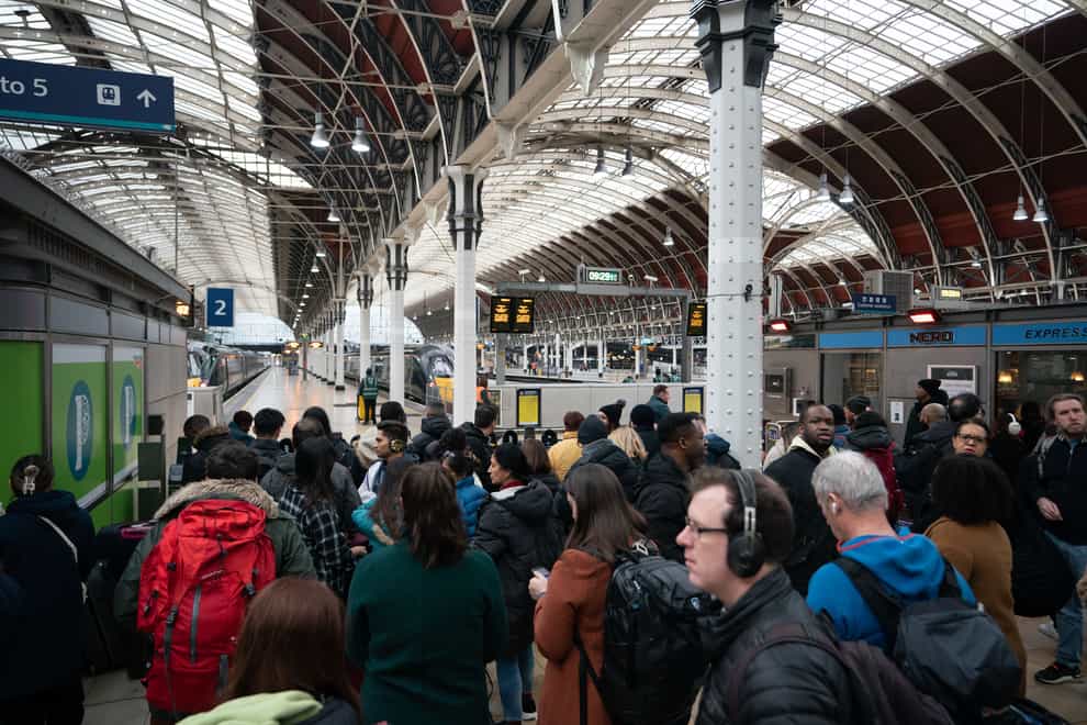Passengers at Paddington station affected by delays (James Manning/PA)