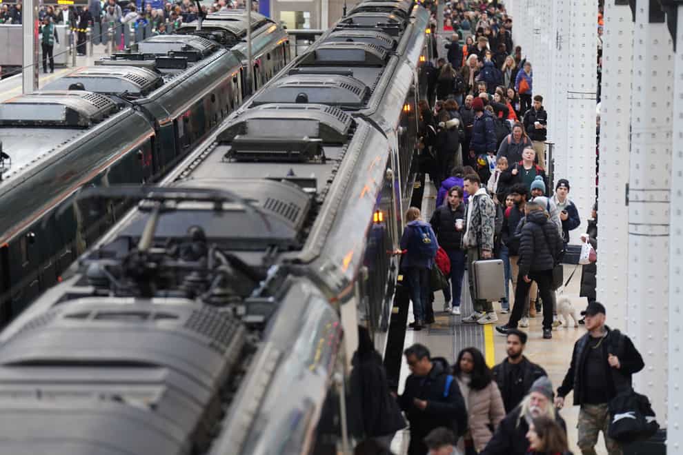 Passengers at Paddington station as rail services at the UK’s second busiest station were suspended (James ManningPA)