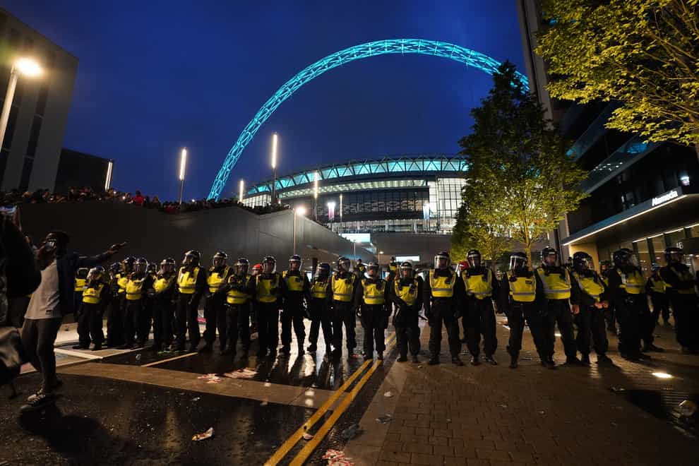 Trouble flared during the Euro 2020 final between England and Italy at Wembley (Zac Goodwin/PA)