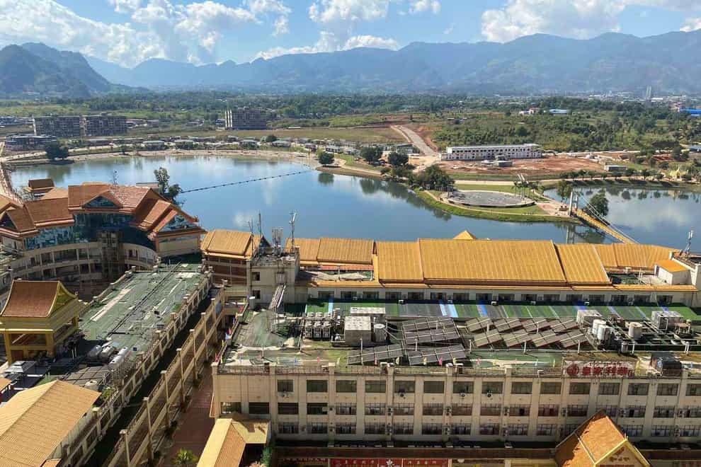 This photo provided by Kyaw Ko Lin shows a view of Laukkaing city (Kyaw Ko Lin via AP)