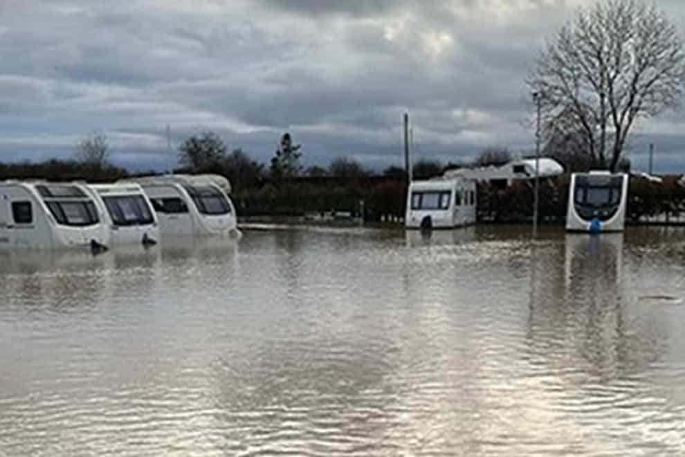 A flooded Cresslands Touring Park (David Walters/PA)