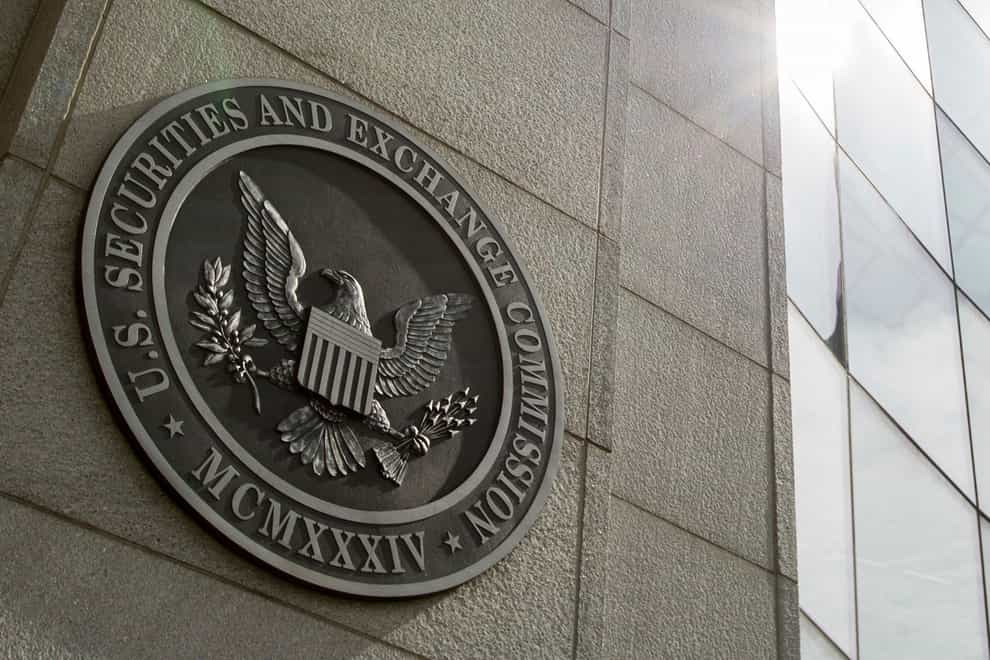 The seal of the US Securities and Exchange Commission at SEC headquarters (Andrew Harnik/AP)