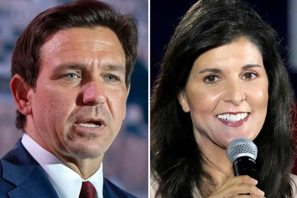 Republican presidential candidates, Florida governor Ron DeSantis, and former South Carolina UN Ambassador Nikki Haley (File/AP)
