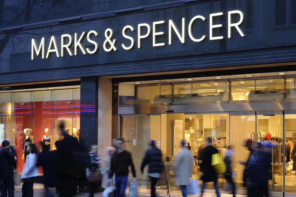 Marks & Spencer has said more than 9,200 shop workers are set to get bumper payouts under a share scheme next month as it revealed a jump in festive sales (Charlotte Ball/PA)