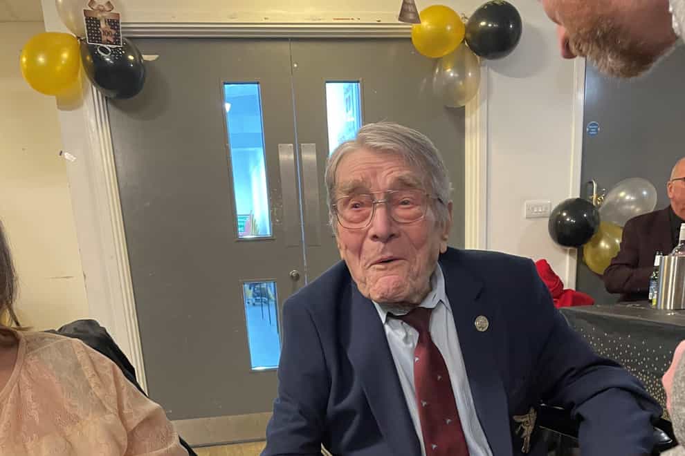 D-Day veteran Bill Gladden celebrated his 100th birthday at a surprise party in Haverhill, Suffolk (Sam Russell/ PA)