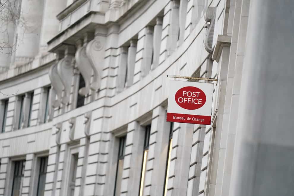 A Post Office sign in central London (Aaron Chown/PA)