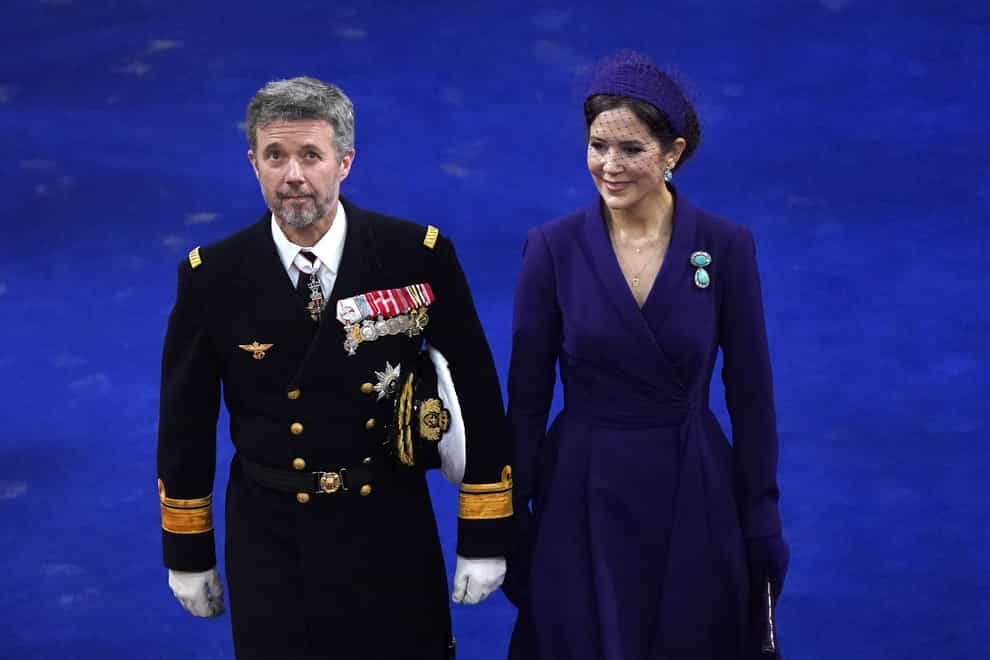 Then Crown Prince Frederik of Denmark and Crown Princess Mary at the coronation of King Charles III and Queen Camilla (Andrew Matthews/PA)