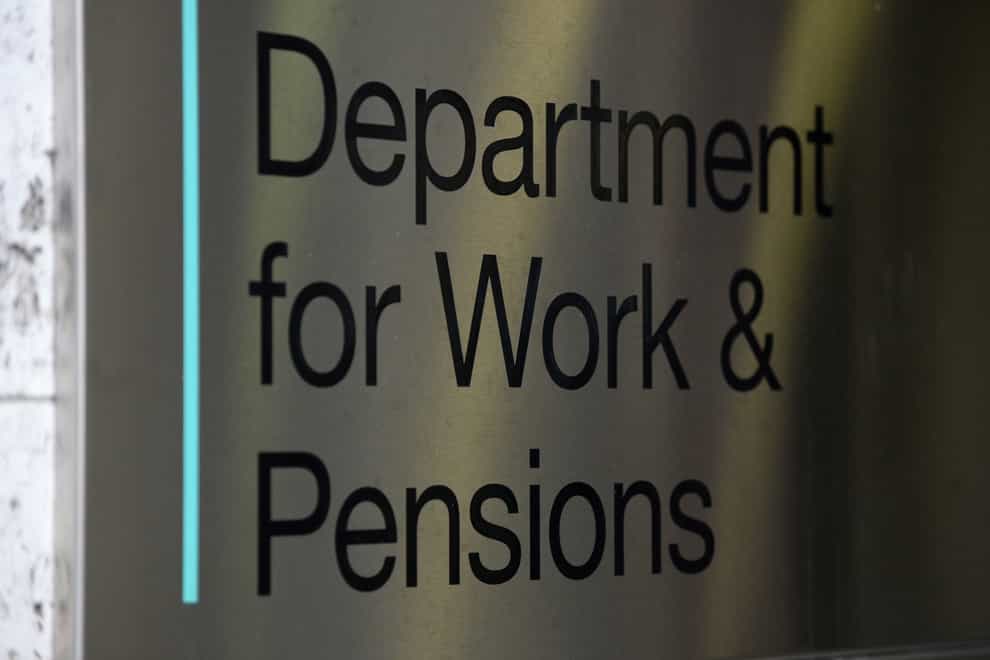 A view of signage for the Department of Work & Pensions in Westminster, London.