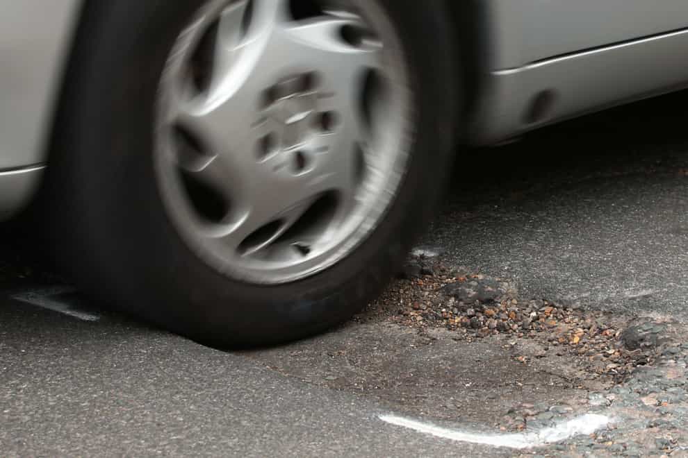 Pothole-related breakdowns reach a five-year high in 2023, new figures show (Yui Mok/PA)