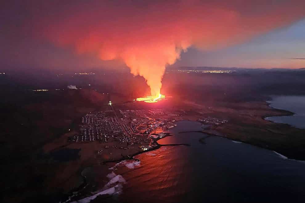 Lava has consumed houses near Grindavík, Iceland (Icelandic Civil Protection via AP)