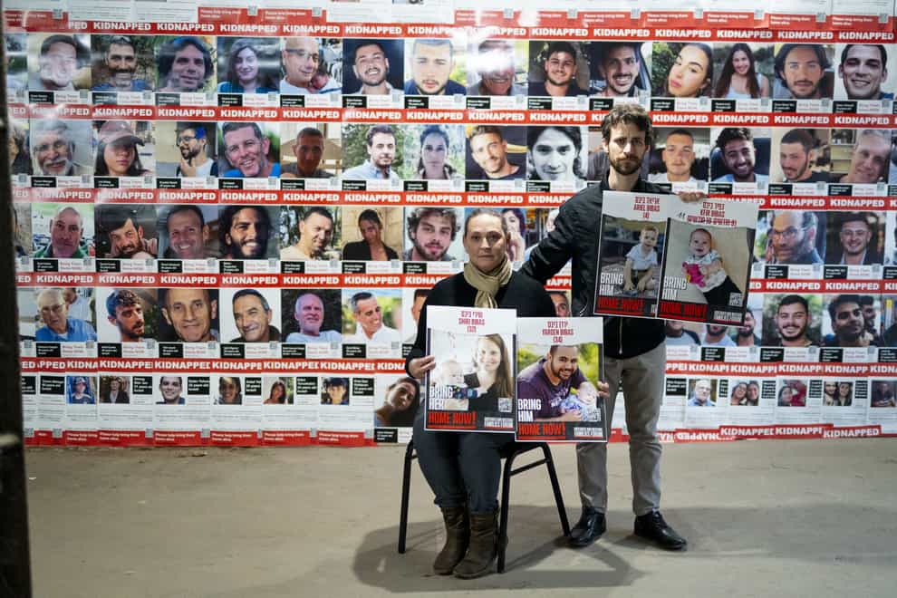 Dr Ayalet Svatitzky and Eylon Keshet have family members still being held hostage (Jordan Pettitt/PA)