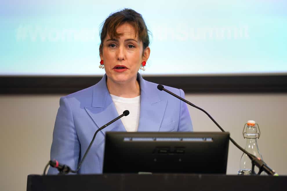Health Secretary Victoria Atkins delivers a keynote speech on women’s health strategy during the Women’s Health Summit at the Royal College of Obstetricians and Gynaecologists in London (Lucy North/PA)