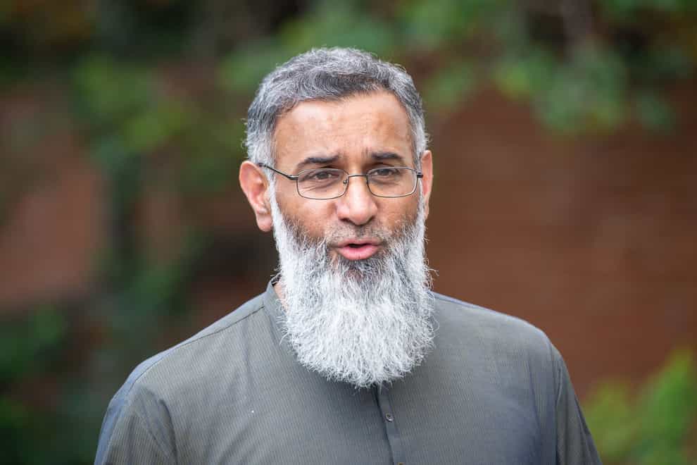 Anjem Choudary speaking to the media (PA)